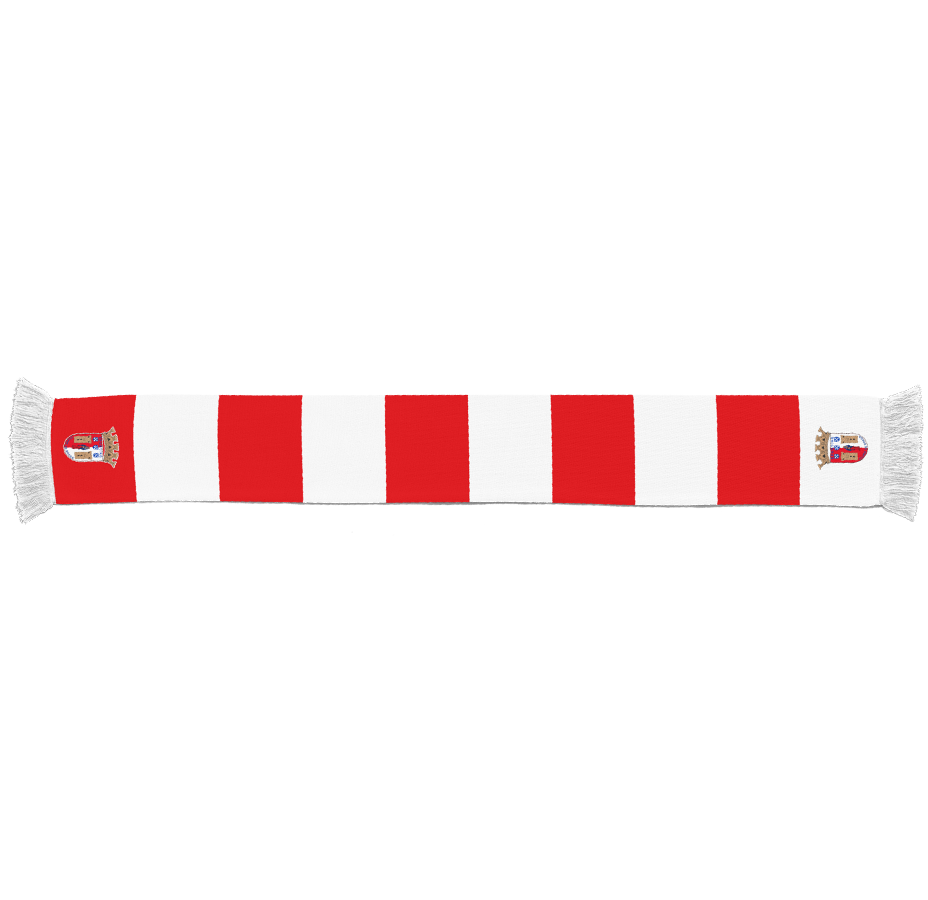 Cachecol Rsicas Vermelho e Branco